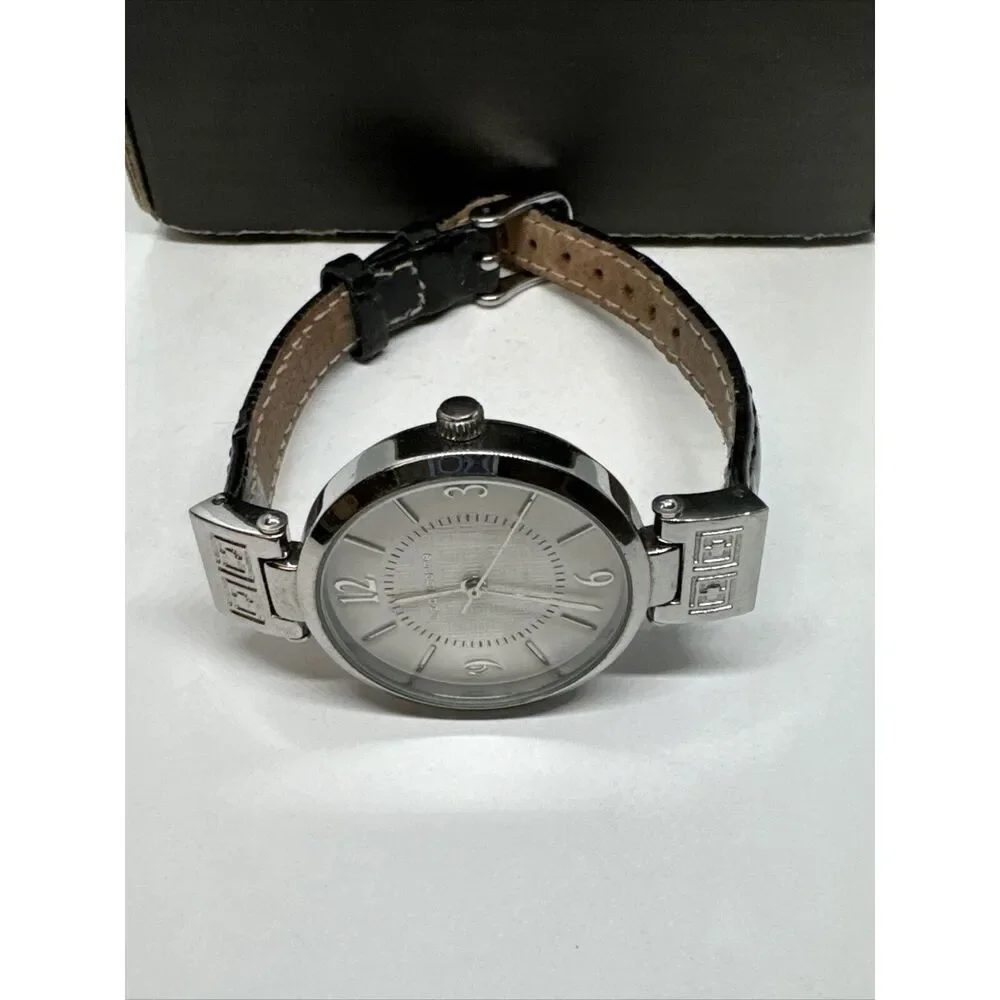 Liz Claiborne LC1013 Women's Black Leather Analog Dial Quartz Wrist Watch JNA190